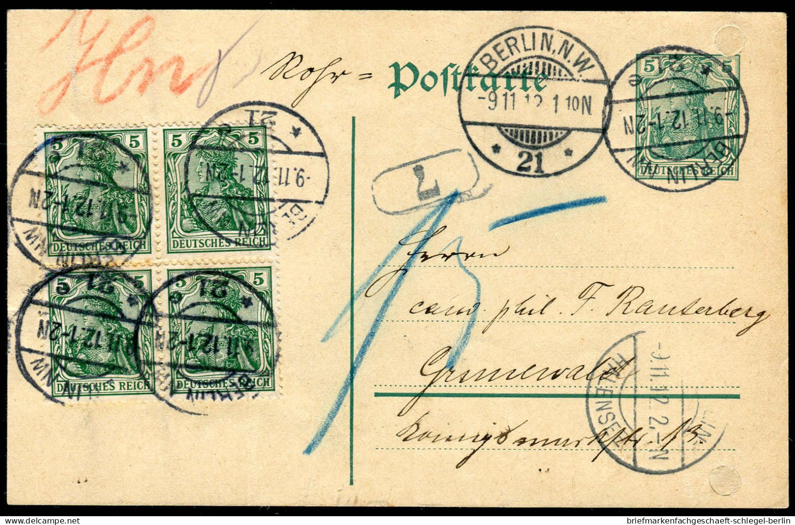 Berliner Postgeschichte, 1912, P 90, 85(4), Brief - Storia Postale