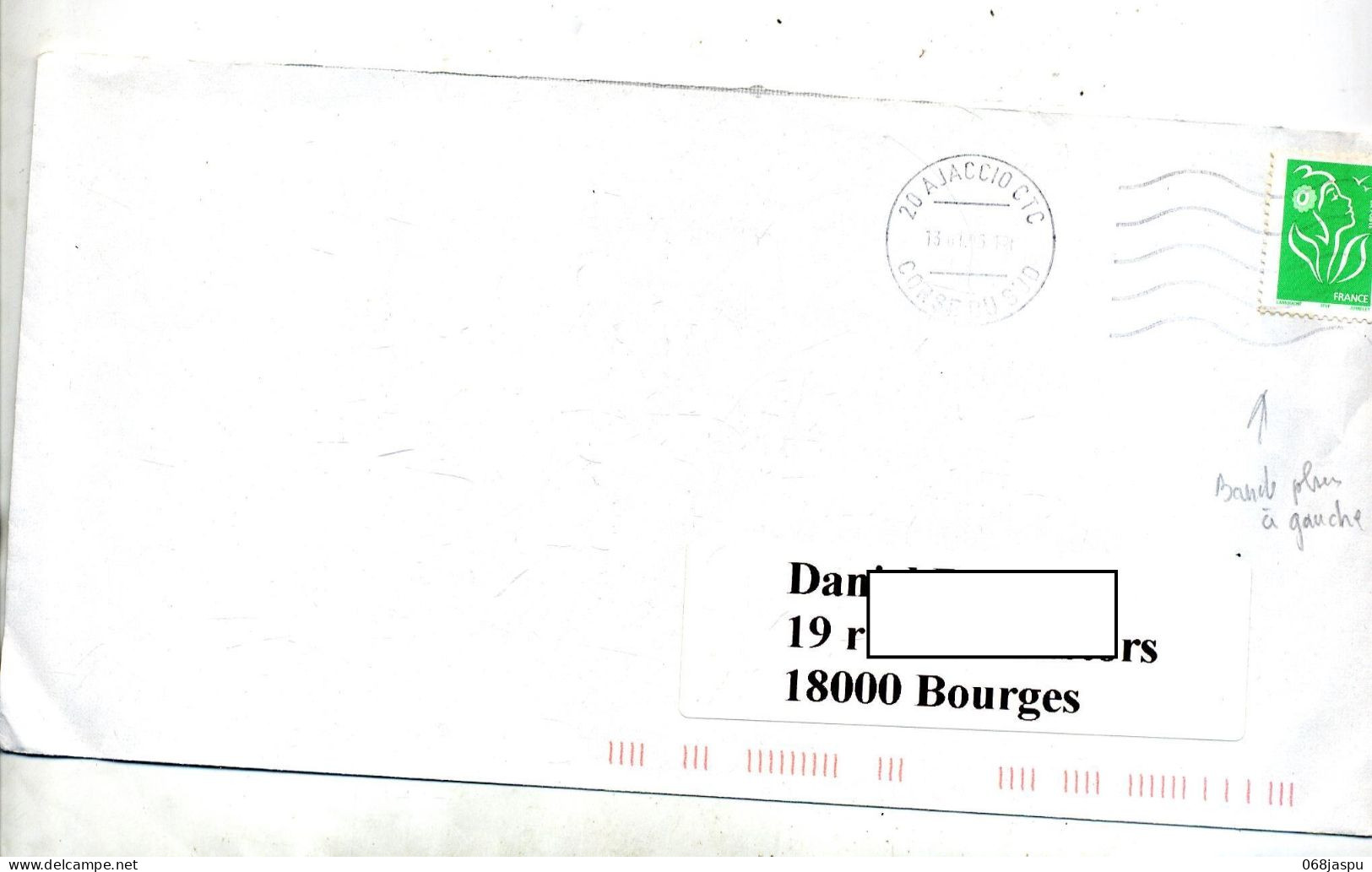 Lettre Flamme Muette Ajaccio - Mechanical Postmarks (Advertisement)