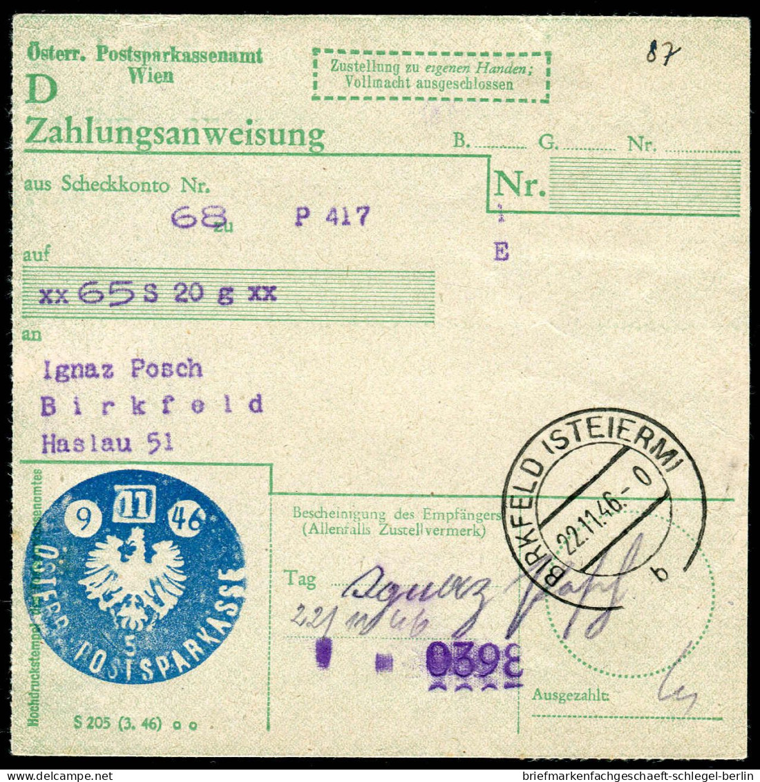 Österreich, 1946, P 196, Brief - Altri & Non Classificati