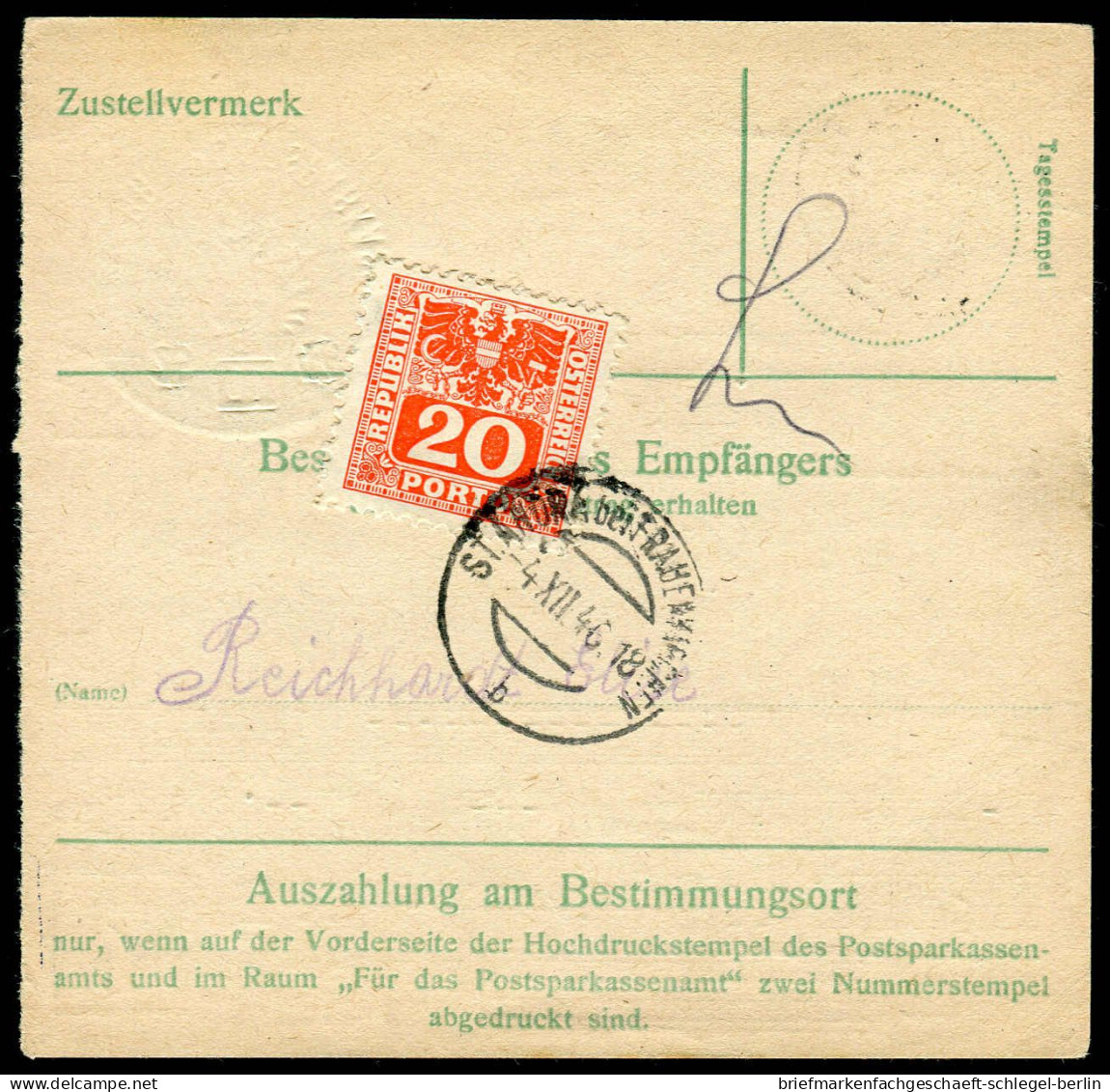Österreich, 1946, P 181, Brief - Sonstige & Ohne Zuordnung