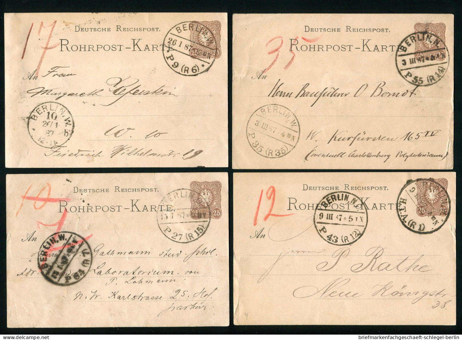 Berlin, 1887, RP4 =A= + =C=, Brief - Other & Unclassified