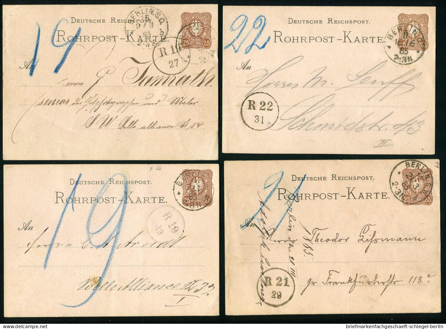 Berlin, 1885, RP4 =A= + =C=, Brief - Otros & Sin Clasificación