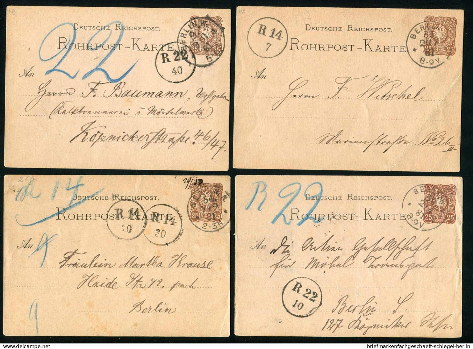 Berlin, 1881, RP4 =A= + =C=, Brief - Sonstige & Ohne Zuordnung