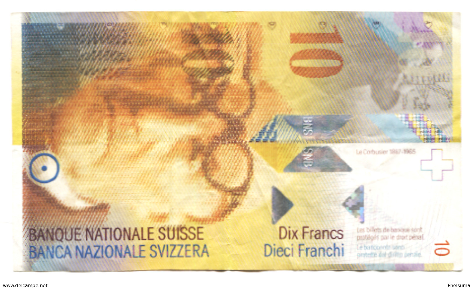 Recherché - Billet De 10 Francs Suisses - 8eme Série émis Le 8 Avril 1997 - Consacré à L'architecte Suisse Le CORBUSIER - Suiza