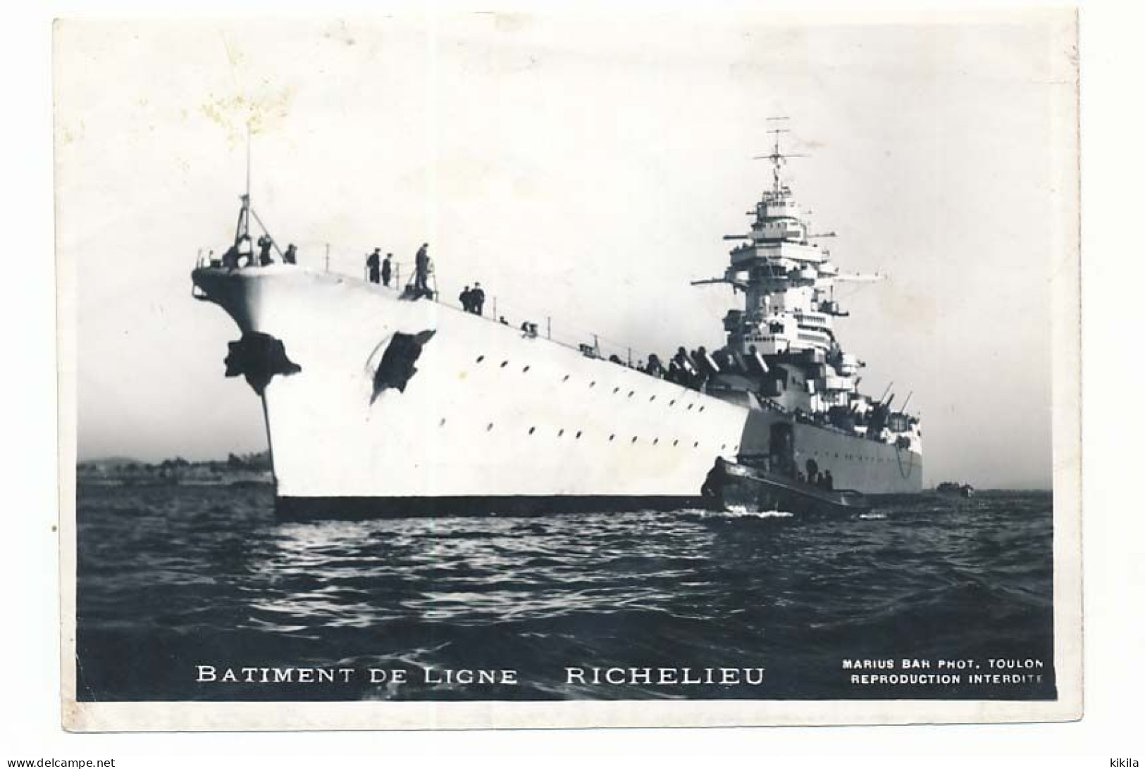 CPSM 9 X 14 Batiment De Ligne RICHELIEU   Cuirassé De 1939  Navire De Guerre Bateau - Guerre