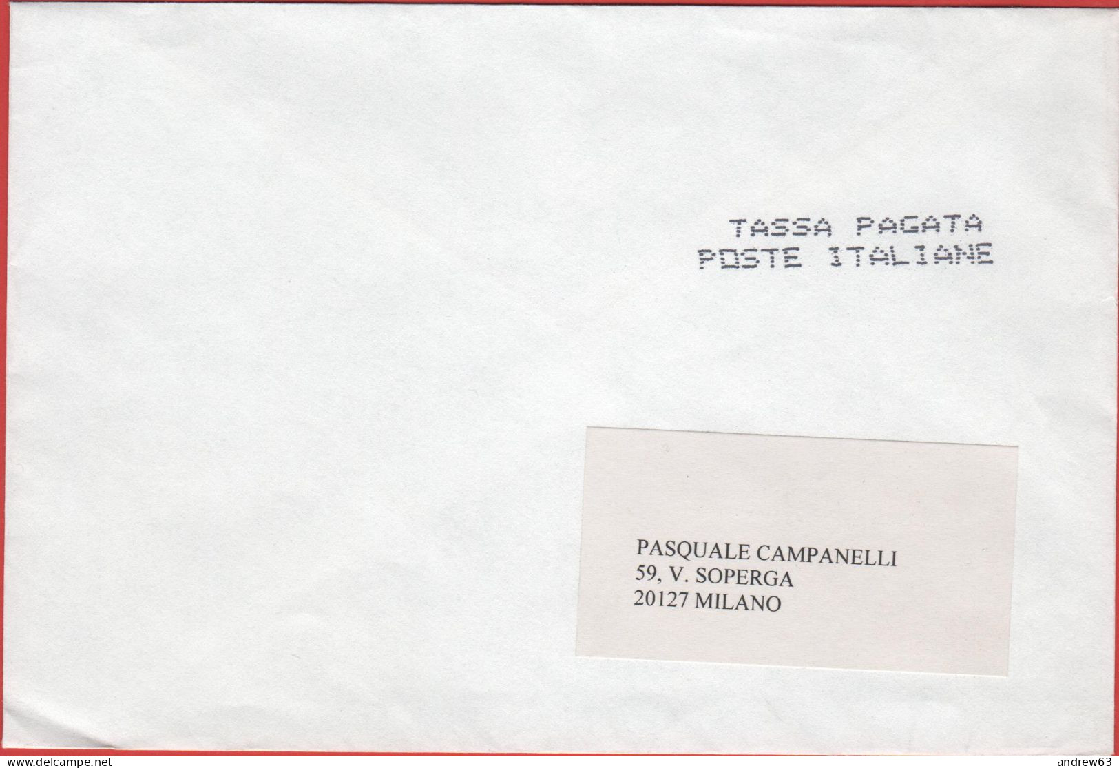 ITALIA - Storia Postale Repubblica - 2001 - Tassa Pagata Poste Italiane - On. Ignazio La Russa, Presidente Della Giunta - 2001-10: Marcophilie