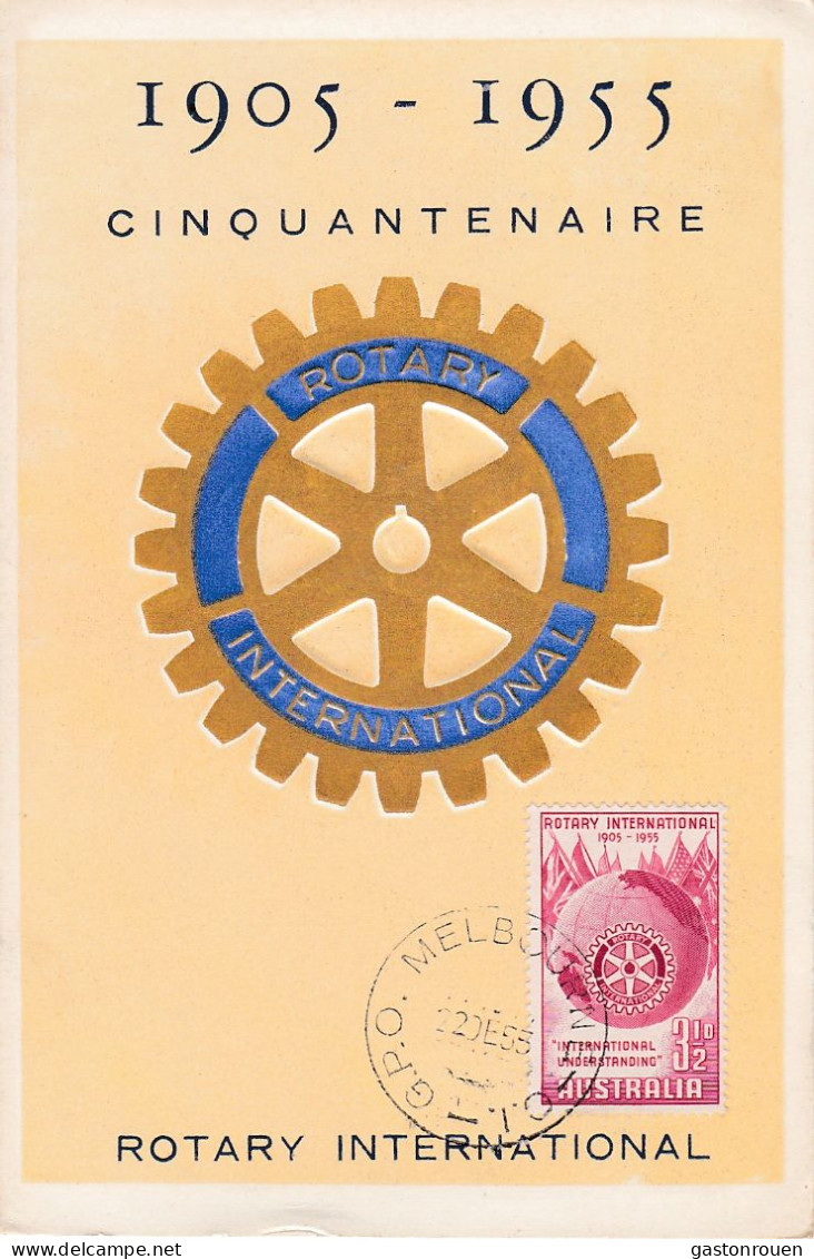 Carte Maximum Australie Australis 1955 Rotary - Cartoline Maximum