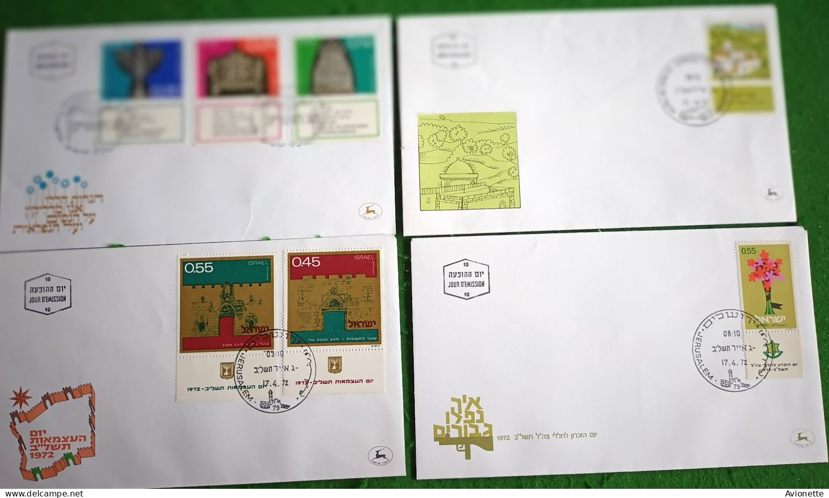 10 Enveloppes 1er Jour Israël / 1972 - Cartas & Documentos