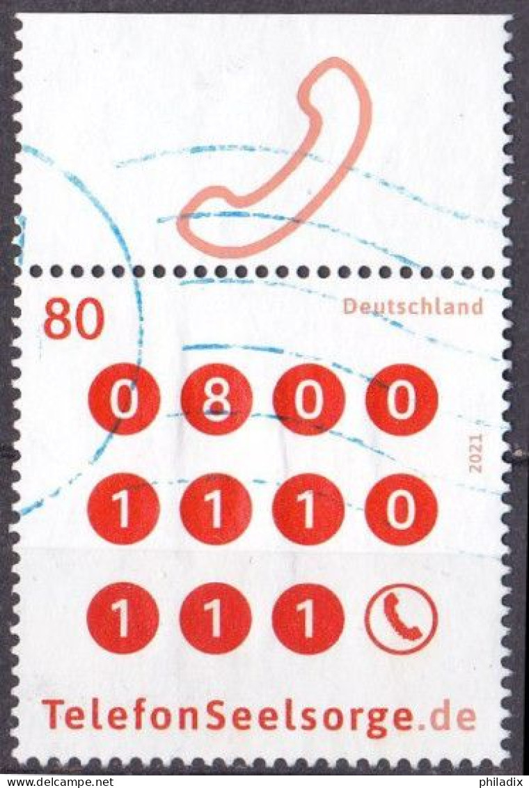 BRD 2021 Mi. Nr. 3627 O/used Oberrand (BRD1-6) - Gebraucht