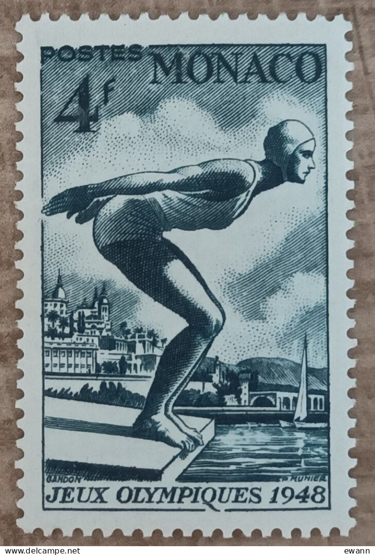 Monaco - YT N°323 - Jeux Olympiques De Londres / Natation - 1948 - Neuf - Neufs