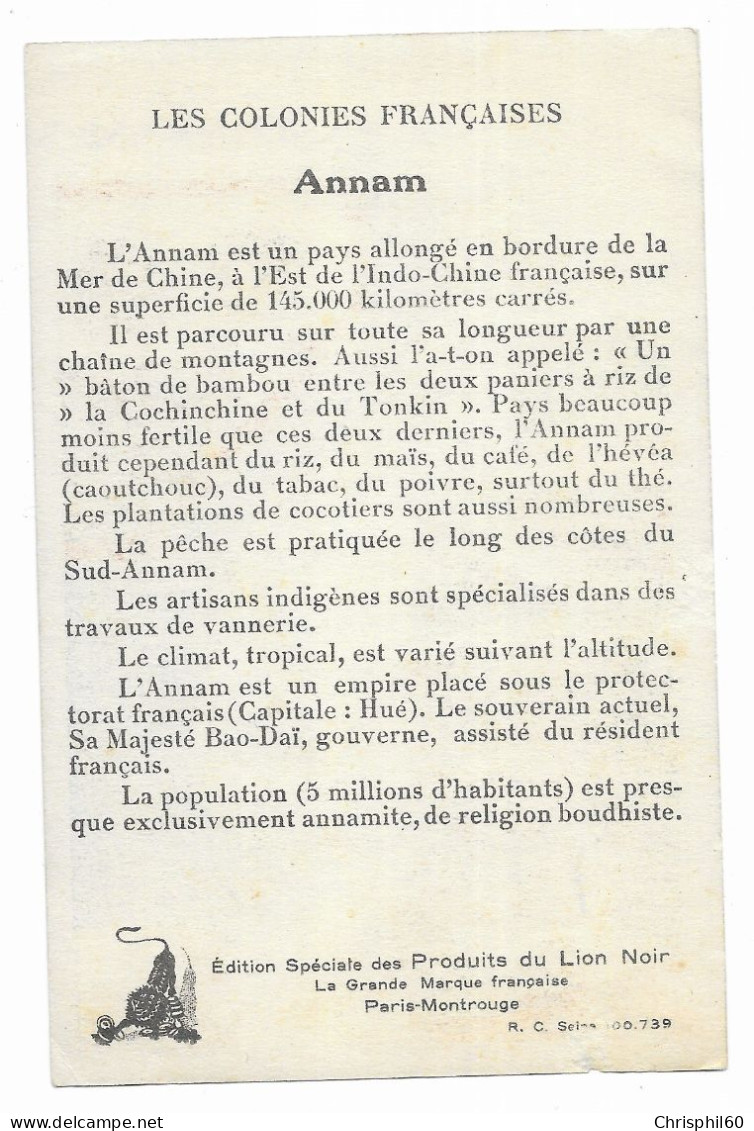 Colonies Françaises L'Annam - Edition Spéciale Des Produits Du Lion Noir - - Viêt-Nam