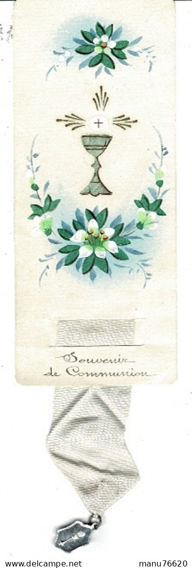 IMAGE RELIGIEUSE - CANIVET : Souvenir De Communion , Ruban Et Médaille - France . - Godsdienst & Esoterisme