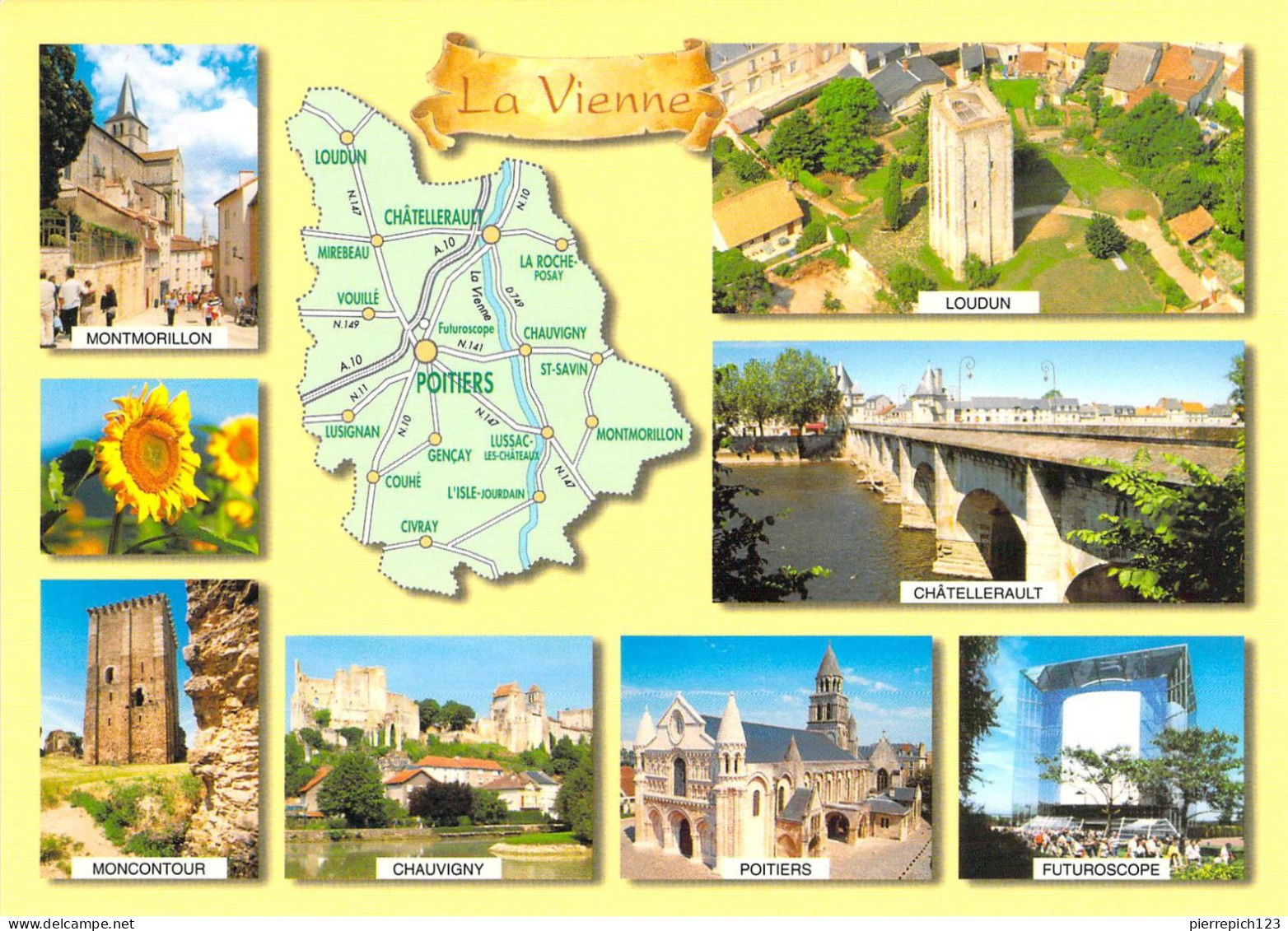 86 - La Vienne - Carte Géographique - Multivues - Other & Unclassified