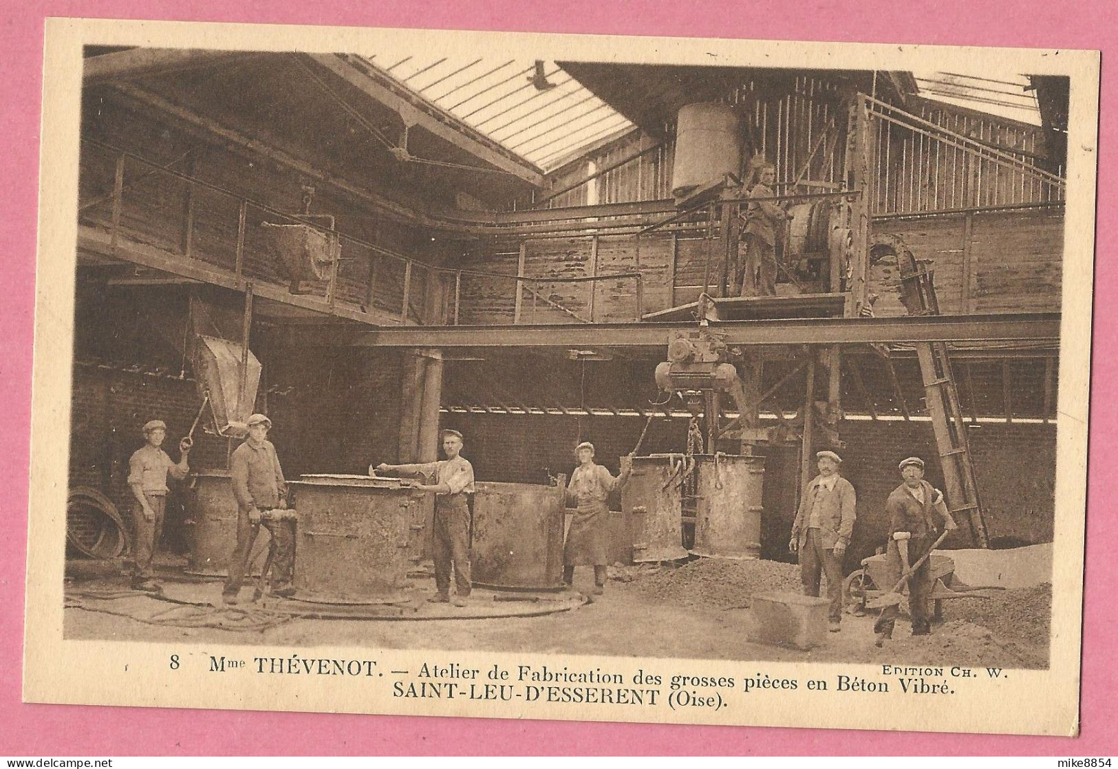 SAS0395  CPA  SAINT-LEU-D'ESSERENT  (Oise)  Mme THEVENOT - Atelier De Fabrication Des Grosses Pièces En Béton Vibré - Autres & Non Classés