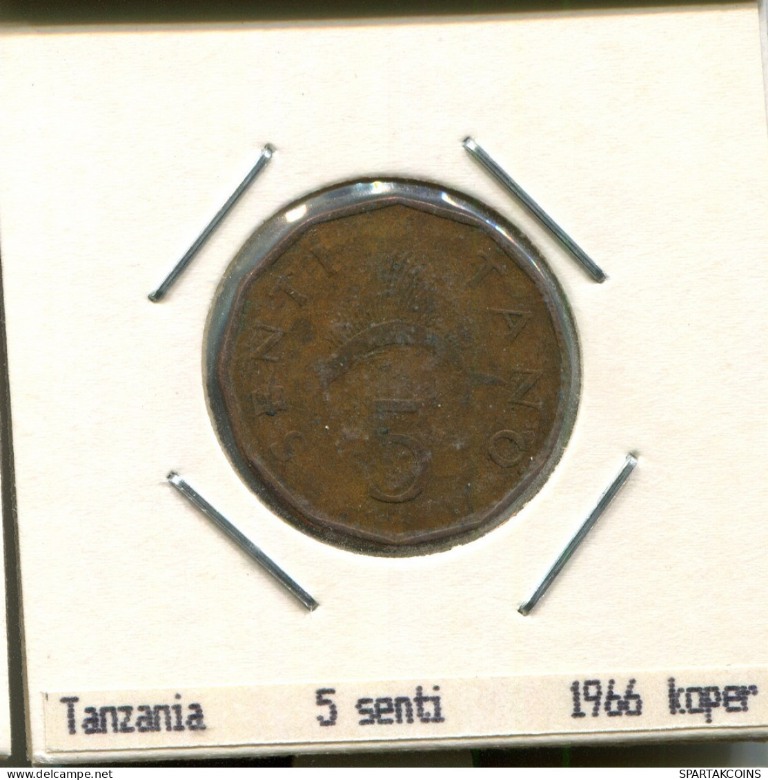 5 CENTI 1966 TANZANIE TANZANIA Pièce #AS358.F.A - Tanzanie