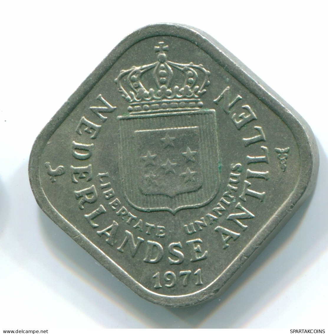 5 CENTS 1971 ANTILLES NÉERLANDAISES Nickel Colonial Pièce #S12191.F.A - Niederländische Antillen