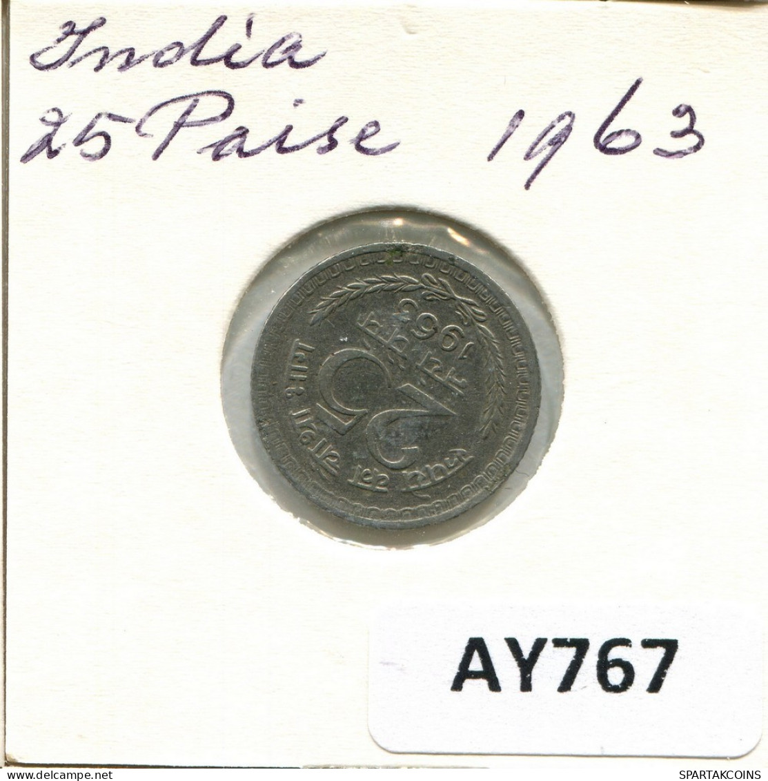 25 PAISE 1963 INDE INDIA Pièce #AY767.F.A - Inde