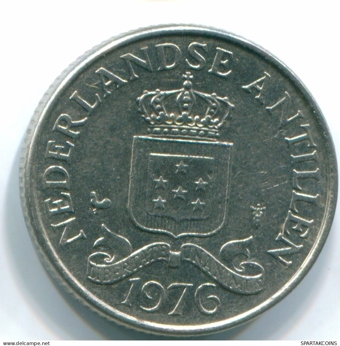 25 CENTS 1976 NETHERLANDS ANTILLES Nickel Colonial Coin #S11640.U.A - Niederländische Antillen