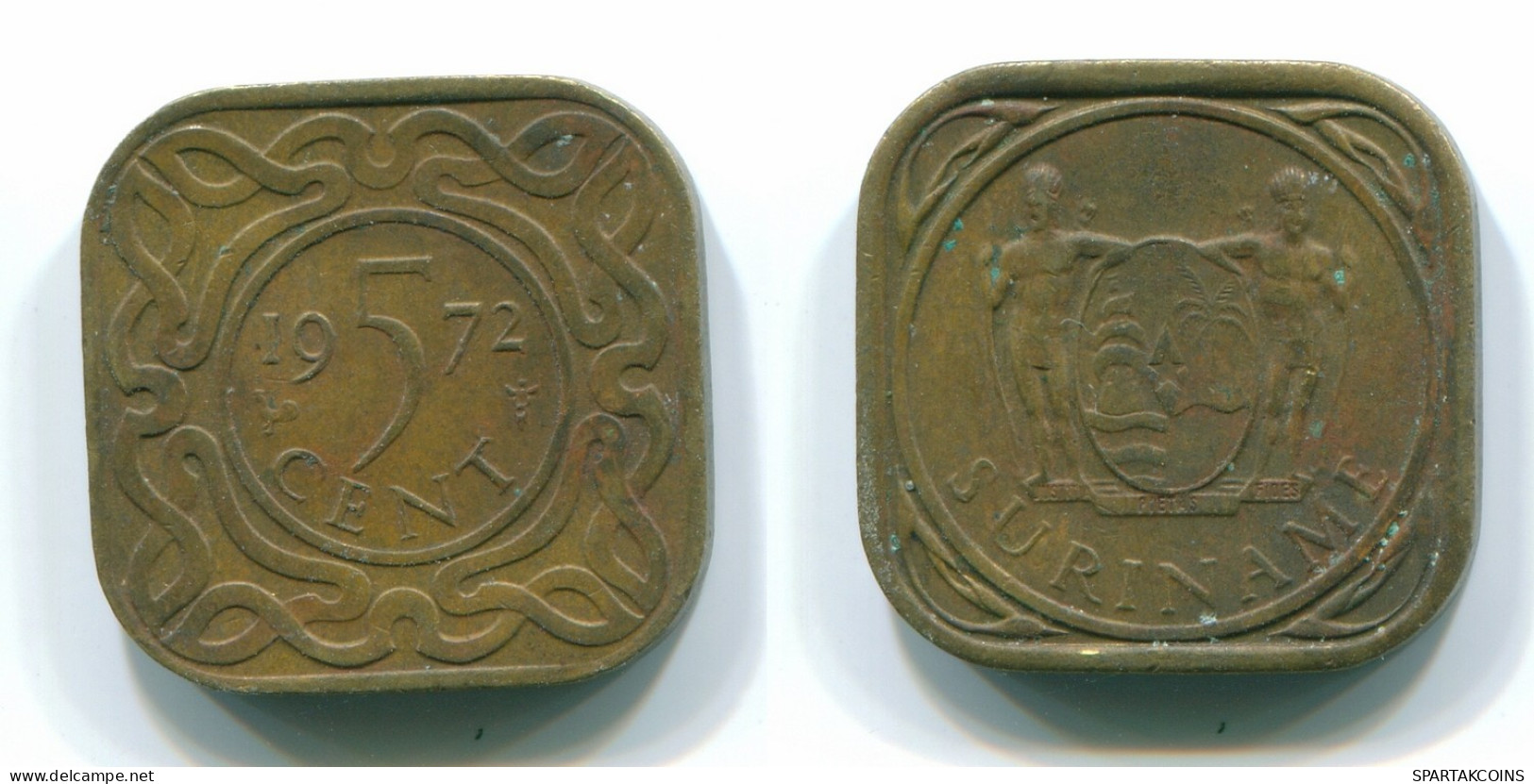 5 CENTS 1972 SURINAME Netherlands Nickel-Brass Colonial Coin #S12951.U.A - Surinam 1975 - ...