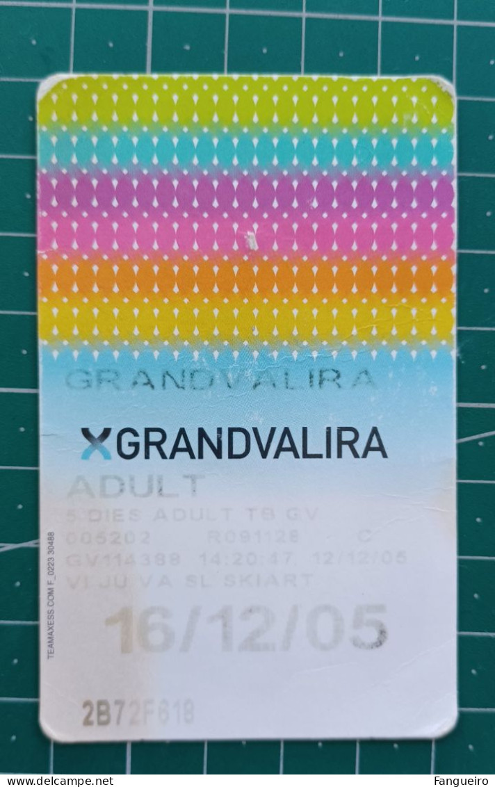 SPAIN GRANDVALIRA TICKET - Europe
