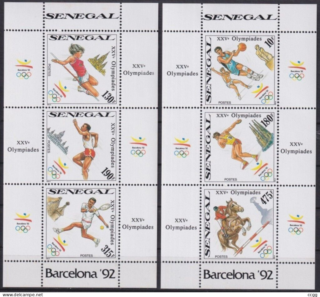 Olympische Spelen  1992 , Senegal - Zegels Tesamen In 2 Blokken Postfris - Estate 1992: Barcellona