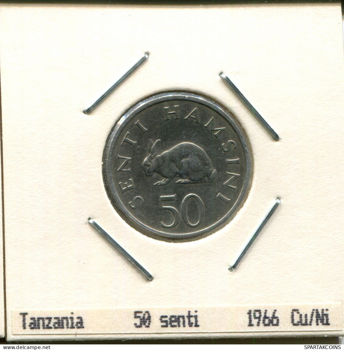 50 CENTI 1966 TANSANIA TANZANIA Münze #AS357.D.A - Tansania