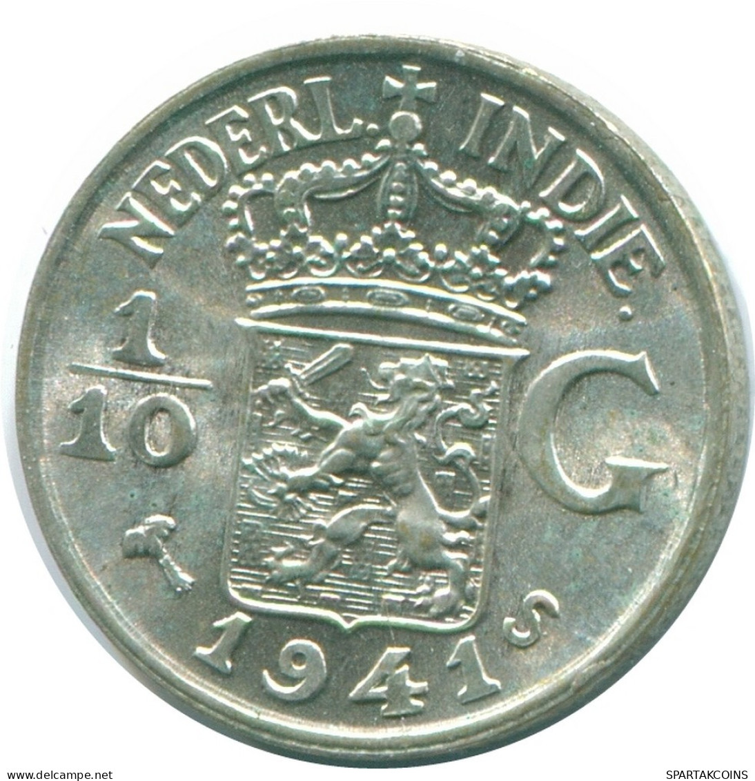 1/10 GULDEN 1941 S NIEDERLANDE OSTINDIEN SILBER Koloniale Münze #NL13648.3.D.A - Indes Néerlandaises