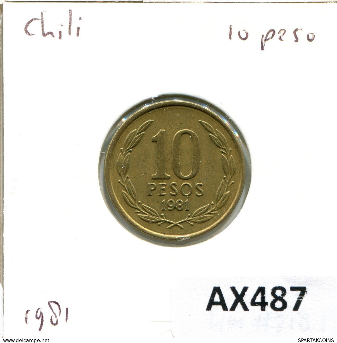 10 PESOS 1981 CHILE Moneda #AX487.E.A - Chili
