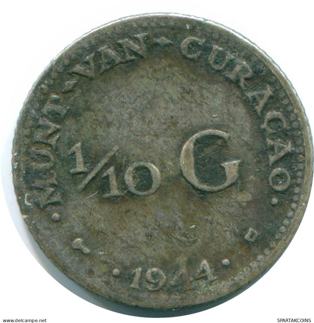 1/10 GULDEN 1944 CURACAO NEERLANDÉS NETHERLANDS PLATA #NL11791.3.E.A - Curacao