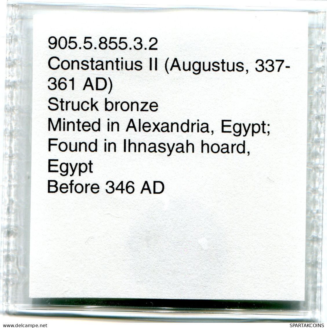 CONSTANTIUS II ALEKSANDRIA FROM THE ROYAL ONTARIO MUSEUM #ANC10286.14.E.A - El Imperio Christiano (307 / 363)