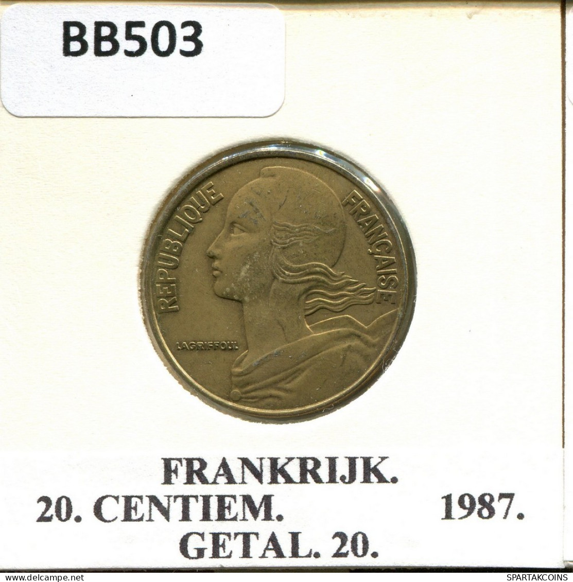 20 CENTIMES 1987 FRANCIA FRANCE Moneda #BB503.E.A - 20 Centimes