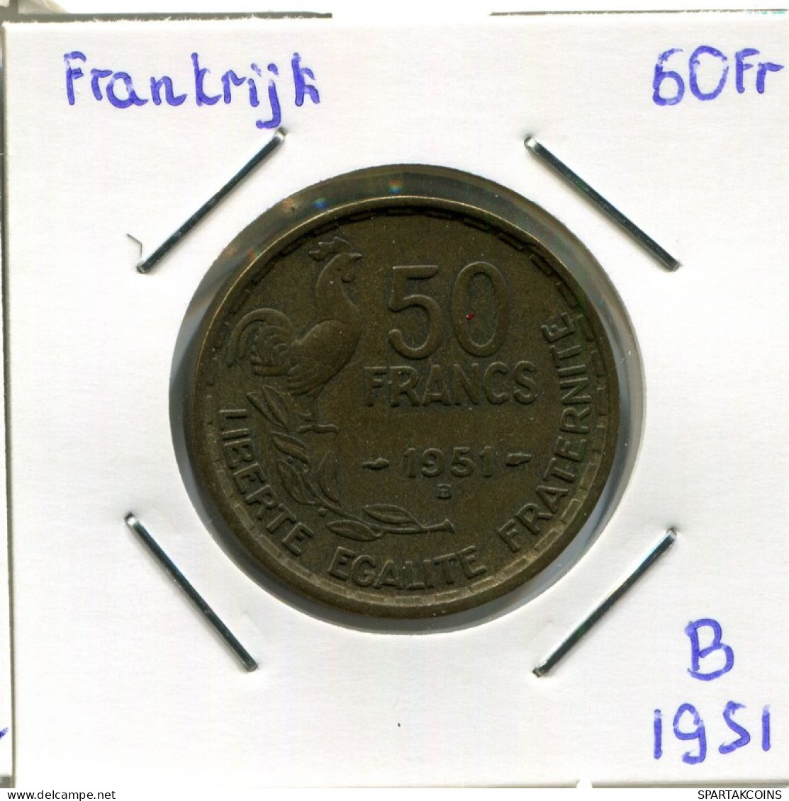 50 FRANCS 1951 B FRANCE Pièce Française #AM689.F.A - 50 Francs