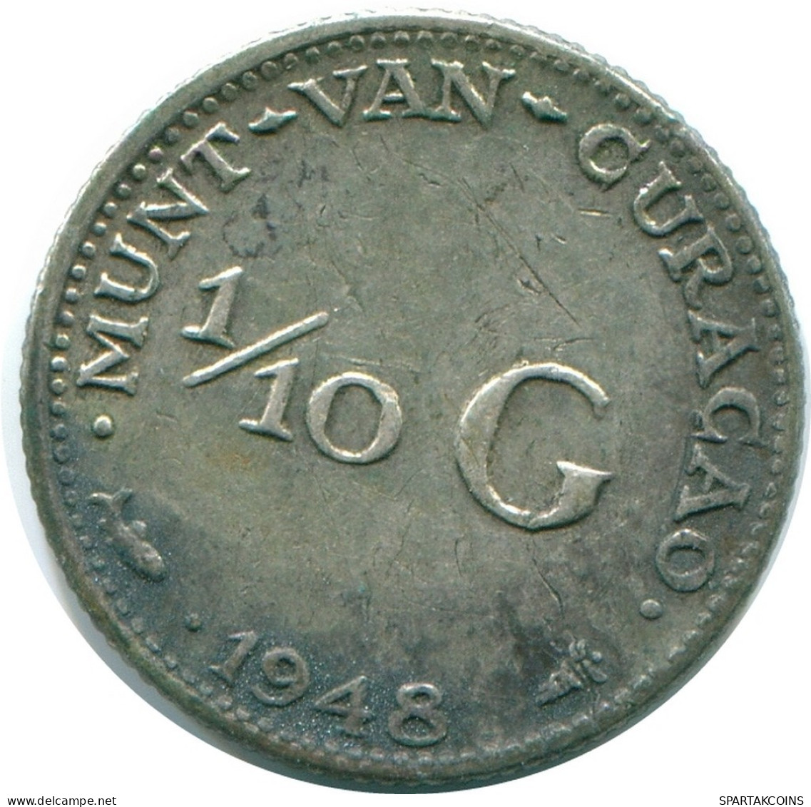 1/10 GULDEN 1948 CURACAO NEERLANDÉS NETHERLANDS PLATA #NL11996.3.E.A - Curacao