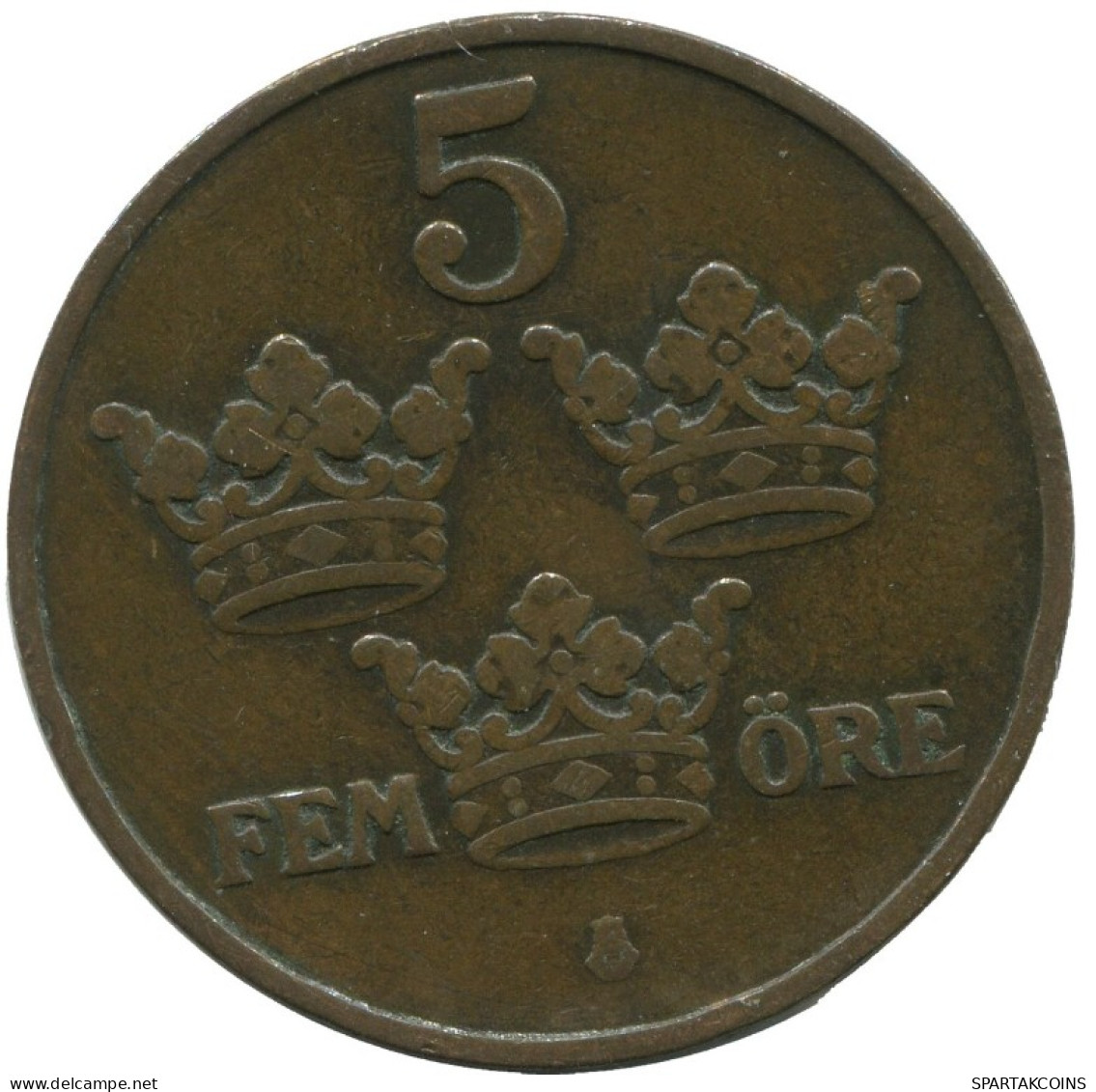 5 ORE 1909 SUECIA SWEDEN Moneda #AC440.2.E.A - Suède