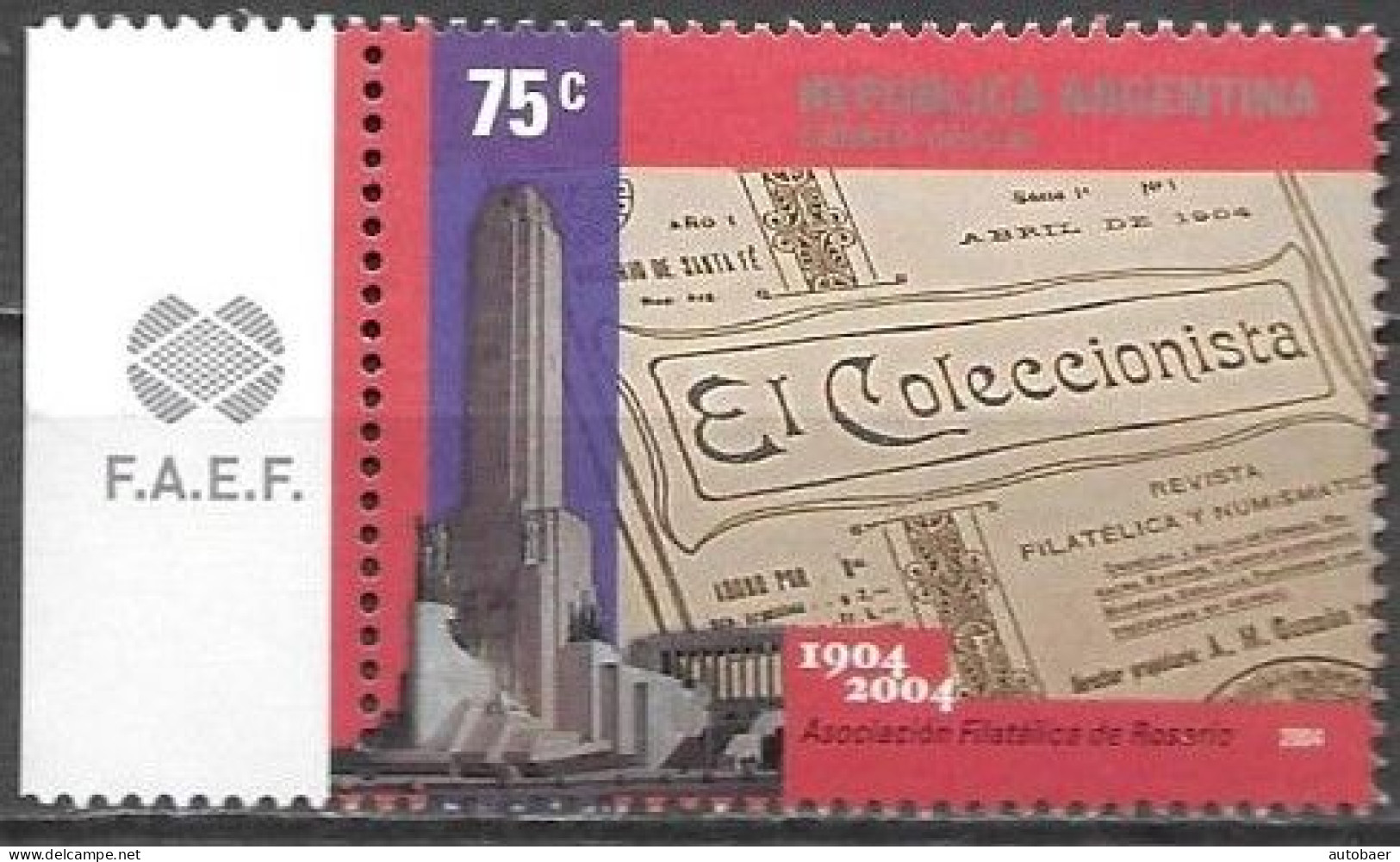 Argentina 2004 100 Anos Asociacion Filatelica De Rosario Mi. 2936 MNH Postfrisch Neuf ** - Unused Stamps