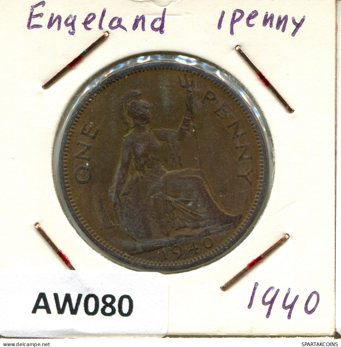 PENNY 1940 UK GBAN BRETAÑA GREAT BRITAIN Moneda #AW080.E.A - D. 1 Penny