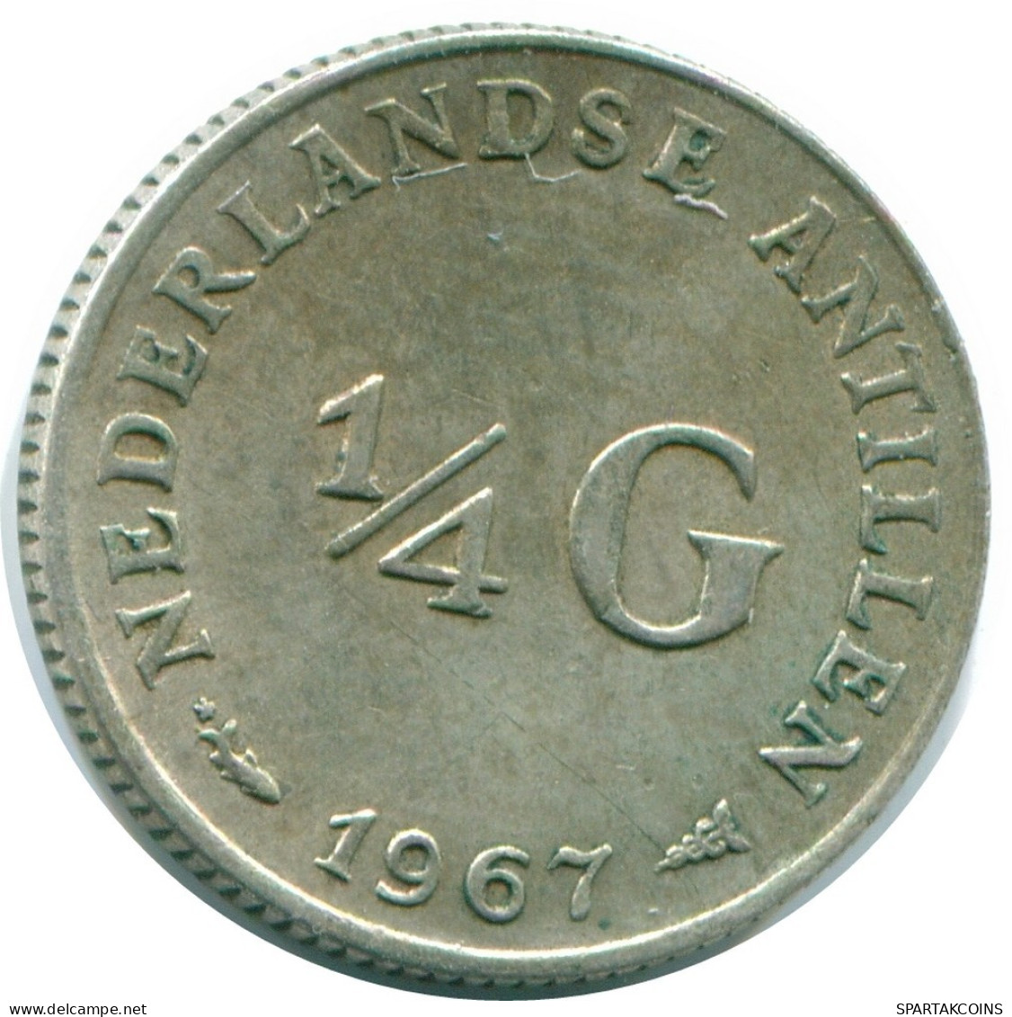 1/4 GULDEN 1967 NETHERLANDS ANTILLES SILVER Colonial Coin #NL11601.4.U.A - Netherlands Antilles