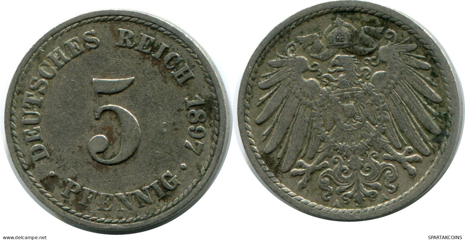 5 PFENNIG 1897 A ALLEMAGNE Pièce GERMANY #DA765.F.A - 5 Pfennig