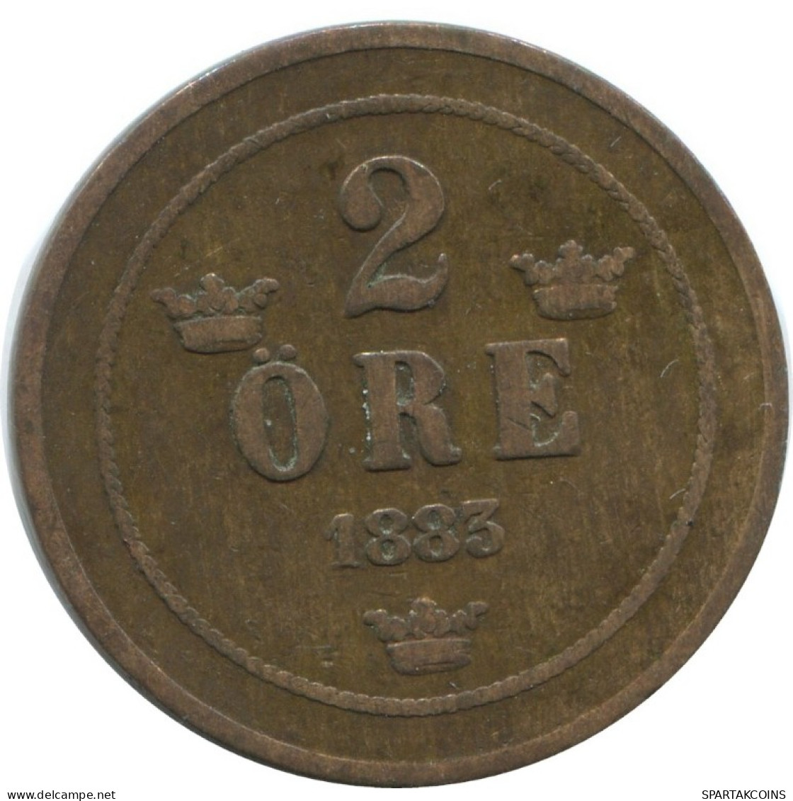 2 ORE 1883 SUÈDE SWEDEN Pièce #AC990.2.F.A - Suecia