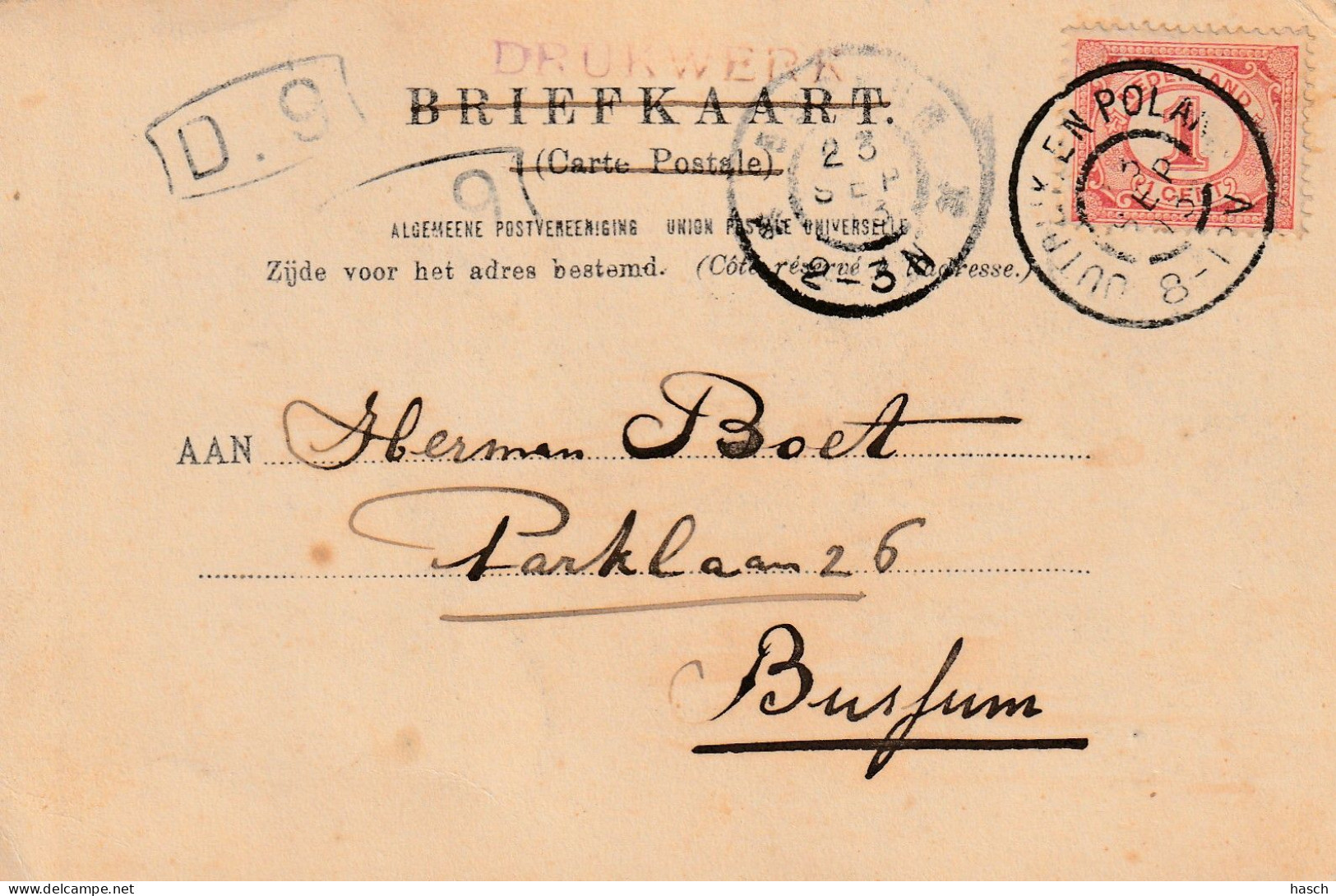 4934 94 Spaarndam, Visschers Einde. 1903. (Stempel Op Kaart)  - Other & Unclassified