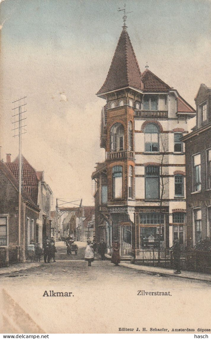 4934 52 Alkmaar, Zilverstraat. Rond 1900. (Linksboven Een Kleine Beschadiging, Ook Op De Kaart)  - Alkmaar