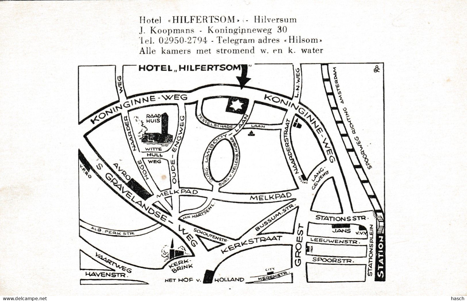 4934 50 Hilversum, Hotel Hilfertsom. (Zie Achterkant)  - Hilversum