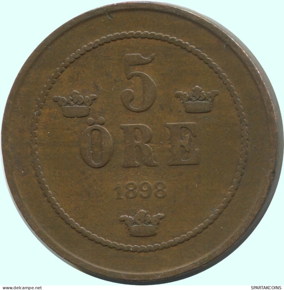5 ORE 1898 SUÈDE SWEDEN Pièce #AC655.2.F.A - Suecia