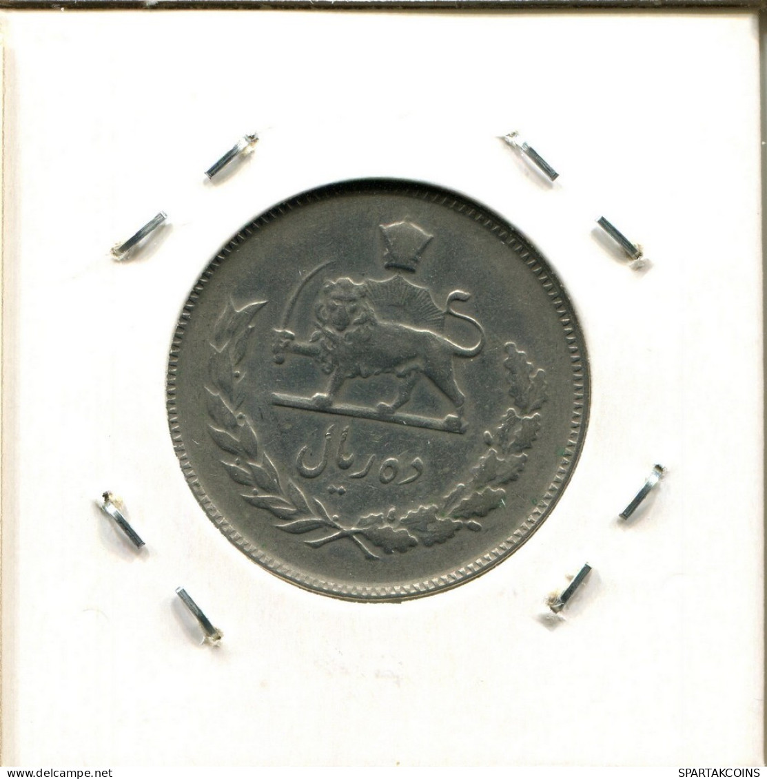 IRANÍ 10 RIALS 1972 / 1351 Islámico Moneda #AY911.E.A - Iran