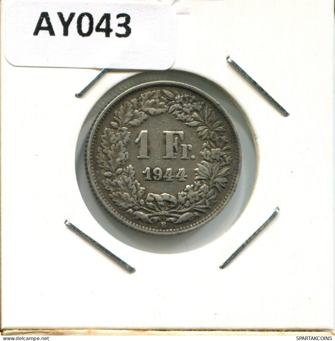 1 FRANC 1944 B SWITZERLAND Coin SILVER #AY043.3.U.A - Andere & Zonder Classificatie