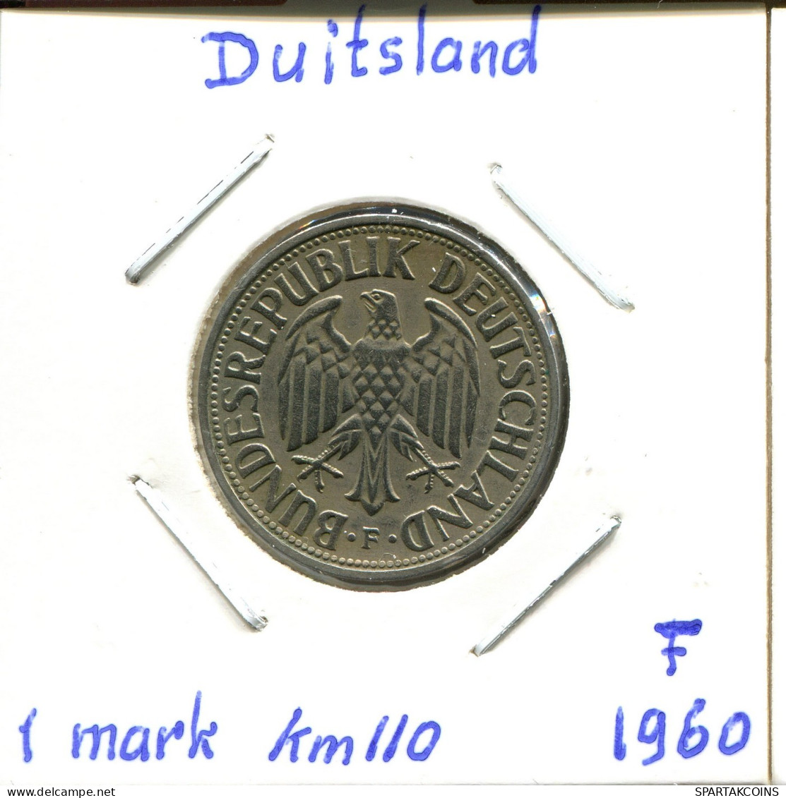 1 DM 1960 F WEST & UNIFIED GERMANY Coin #DB724.U.A - 1 Mark