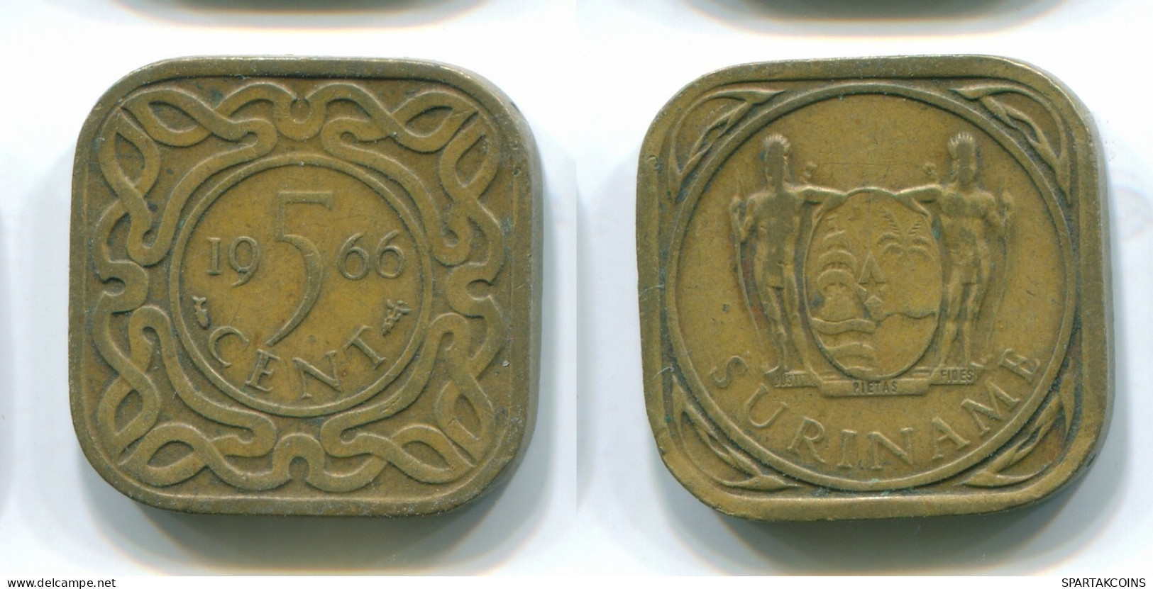 5 CENTS 1966 SURINAM NIEDERLANDE Nickel-Brass Koloniale Münze #S12760.D.A - Surinam 1975 - ...
