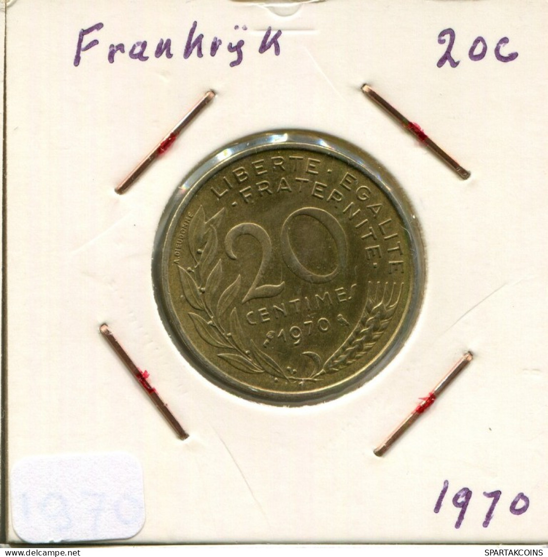 20 CENTIMES 1970 FRANKREICH FRANCE Französisch Münze #AM851.D.A - 20 Centimes