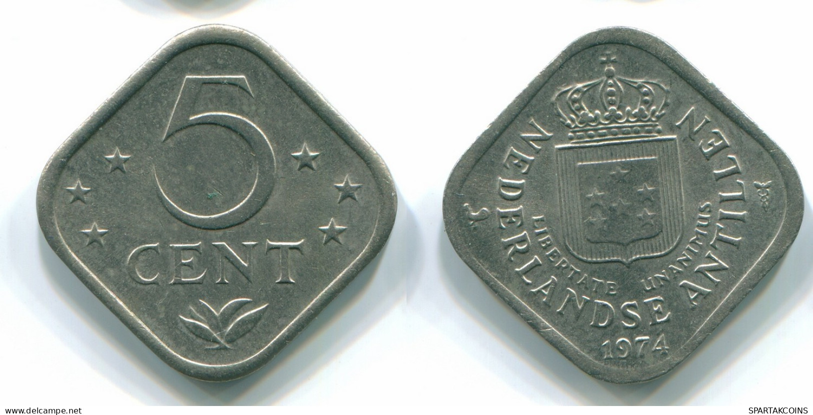 5 CENTS 1974 NIEDERLÄNDISCHE ANTILLEN Nickel Koloniale Münze #S12218.D.A - Netherlands Antilles