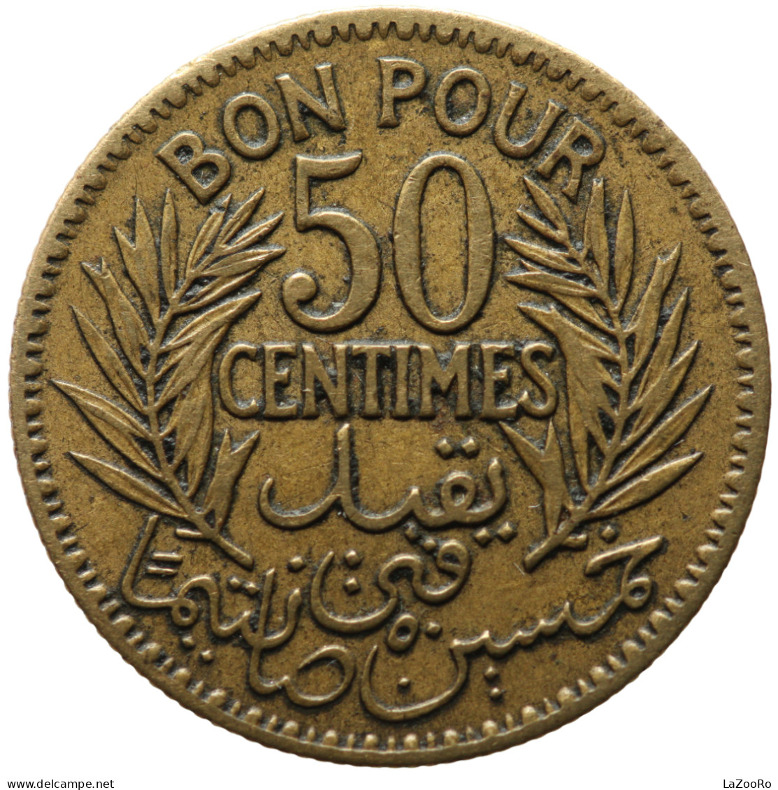 LaZooRo: Tunisia 50 Centimes 1921 XF - Túnez